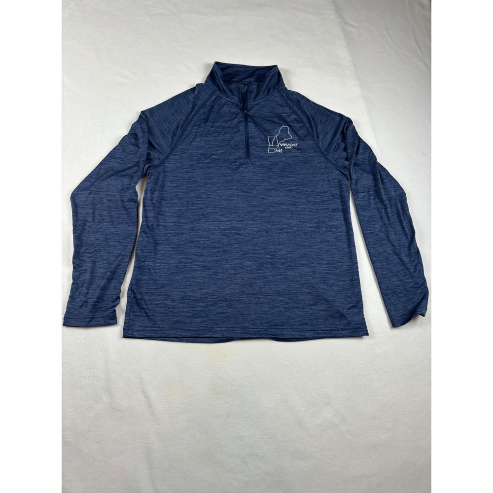 Charles River Apparel Mens Medium Navy Heather 1/4 Zip Pullover VMware Logo